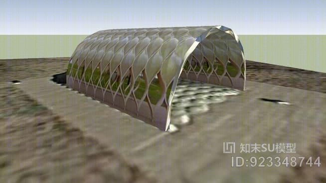 自然木板路-林肯公园动物园SU模型下载【ID:923348744】