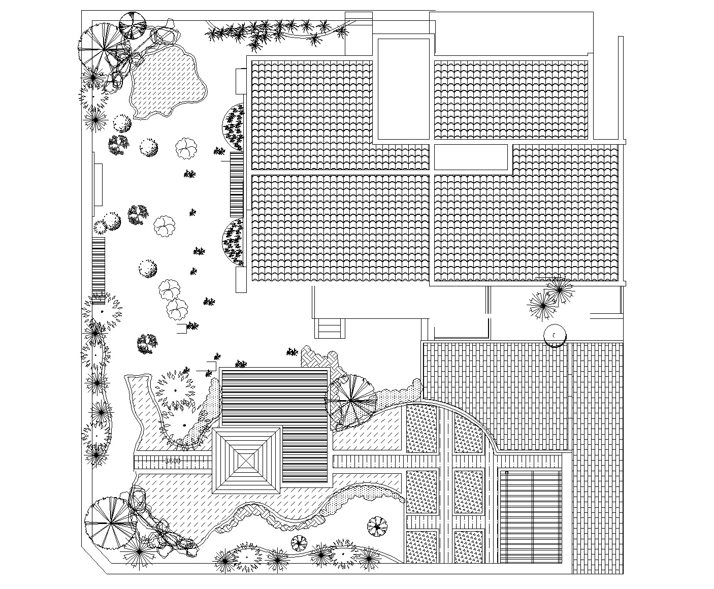 中式别墅CAD施工图（含景观庭院，室内布局，别墅立面...cad施工图下载【ID:160687162】