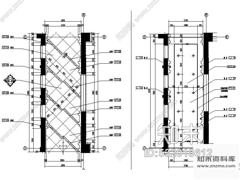 施工图酒店电梯间装饰图含效果施工图下载【ID:532018612】