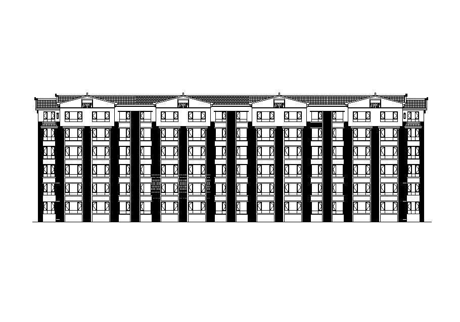 [宁夏]六层砖混结构住宅建筑施工图（含多套方案及效果图...cad施工图下载【ID:149781137】