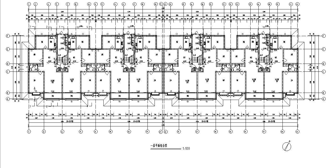 [宁夏]六层砖混结构住宅建筑施工图（含多套方案及效果图...cad施工图下载【ID:149781137】