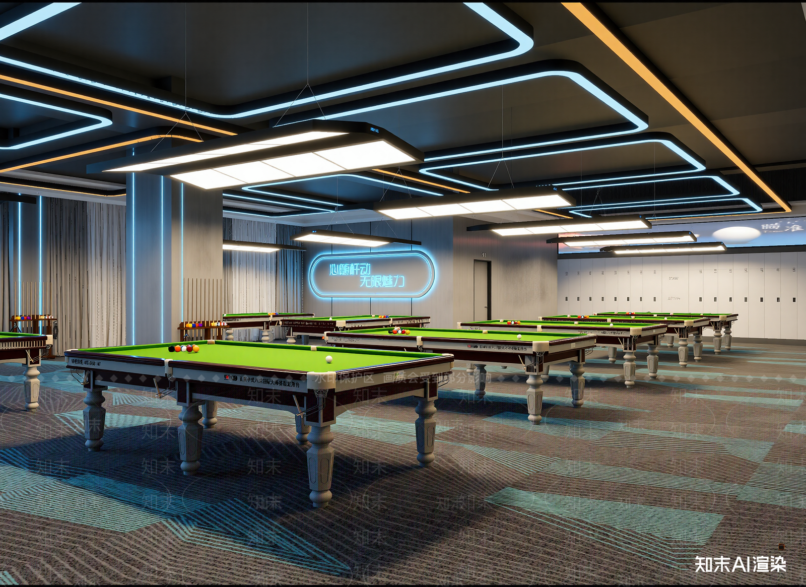 现代台球室3D模型下载【ID:1215108148】