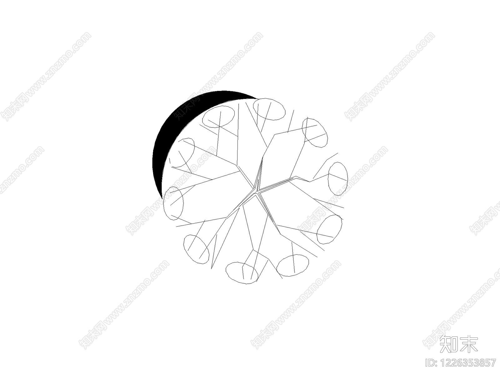 现代乔木种植CAD图纸