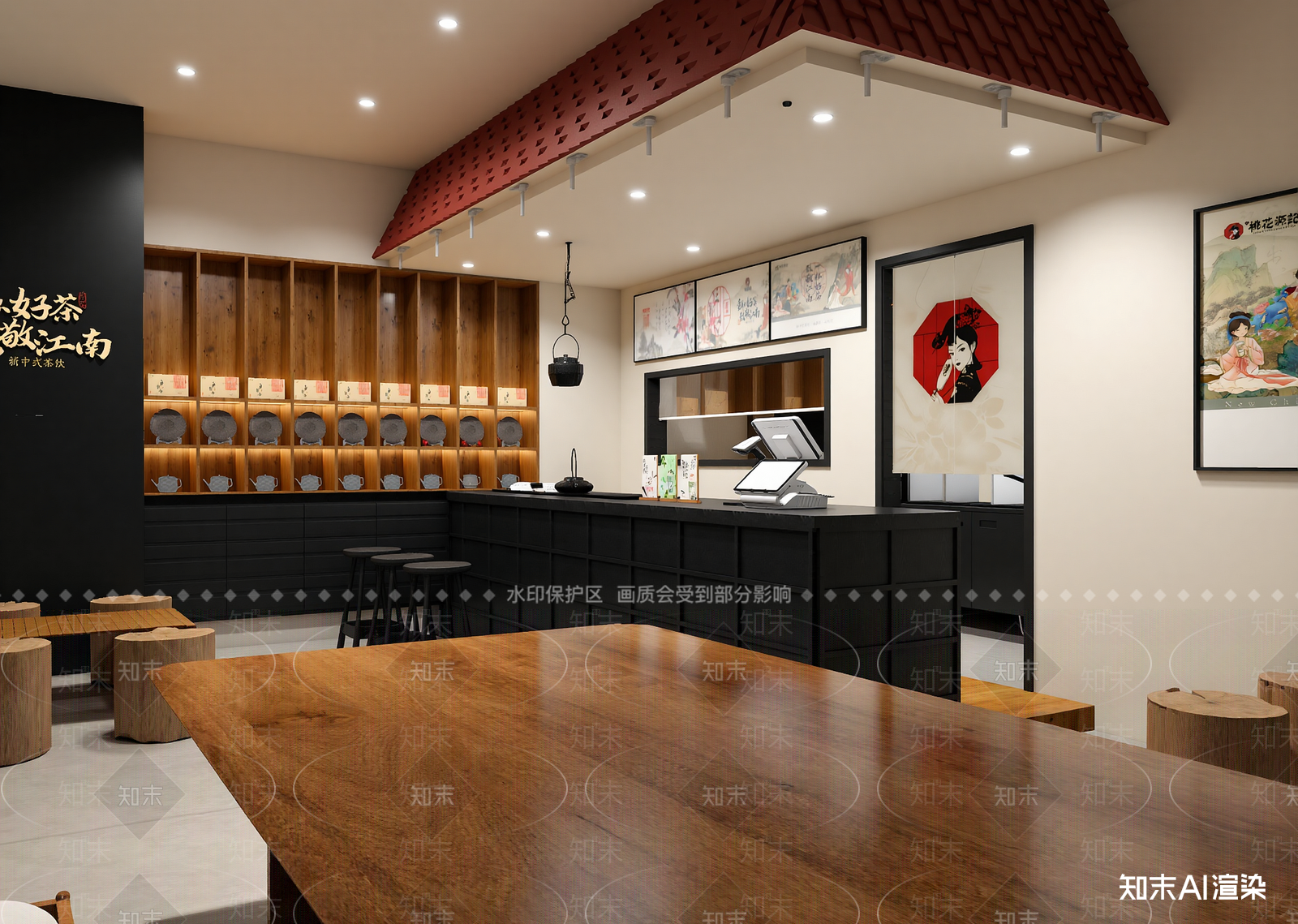 新中式茶馆3D模型下载【ID:1214603368】