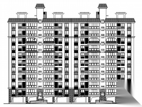 [海南]现代风格高层保障性住房建筑规划设计施工图cad施工图下载【ID:166830123】