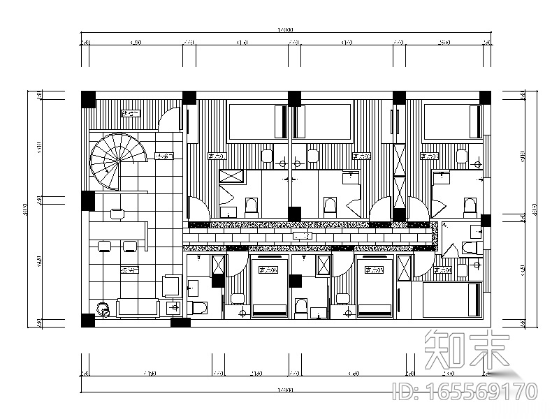 [浙江]小宾馆设计CAD施工图cad施工图下载【ID:165569170】