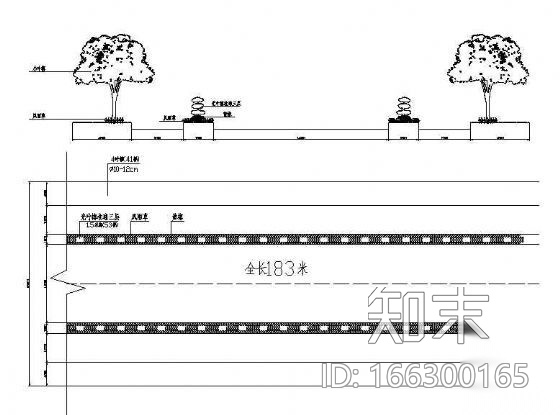 某城市道路绿化设计图cad施工图下载【ID:166300165】