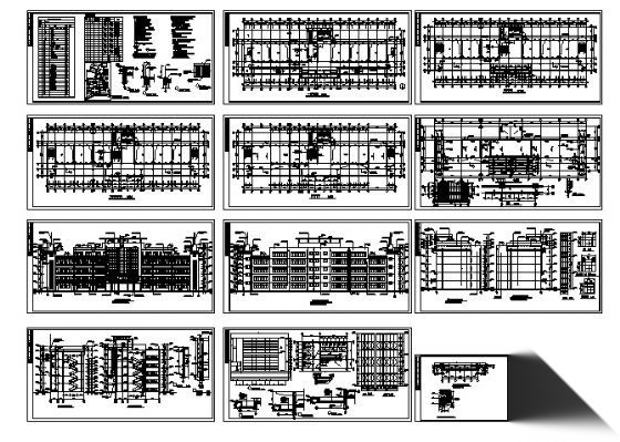 某五层中学教学楼建筑施工图cad施工图下载【ID:151575121】