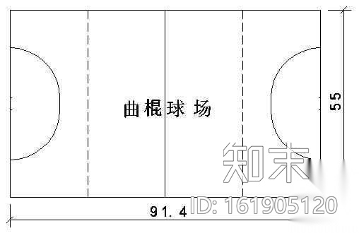 曲棍球场cad施工图下载【ID:161905120】