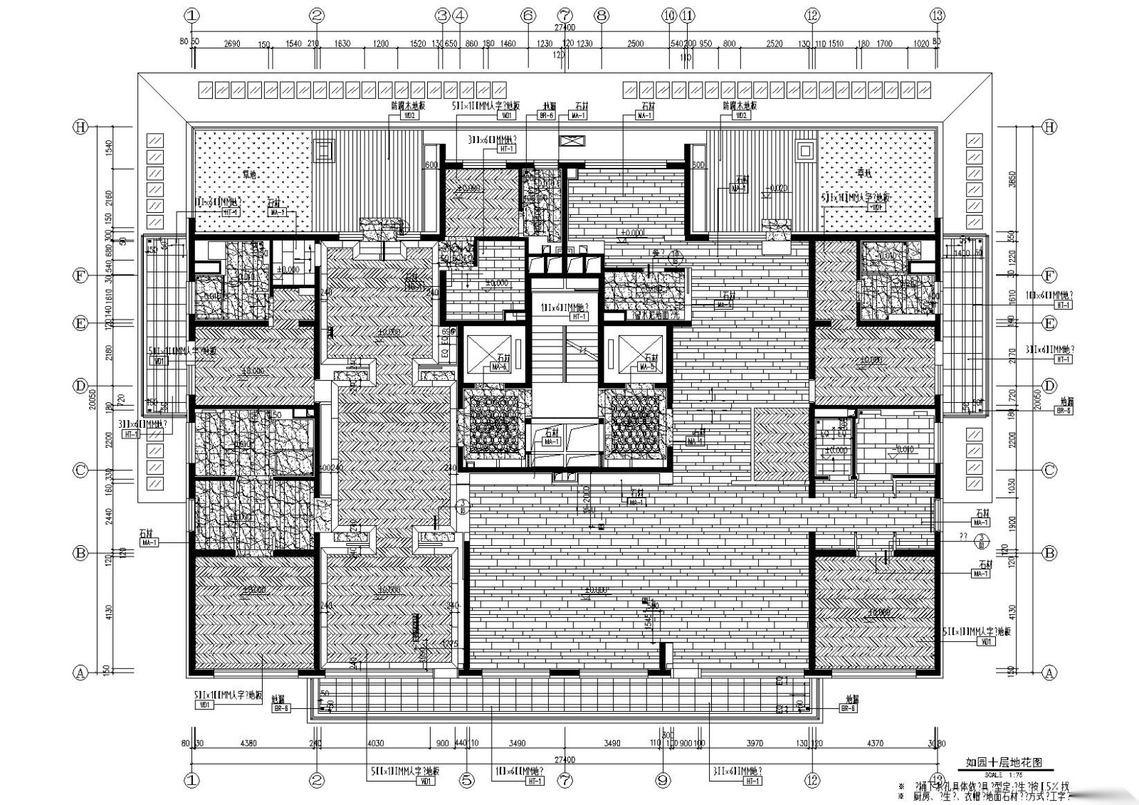 北京万科如园435㎡超大平层样板间施工图施工图下载【ID:160403155】