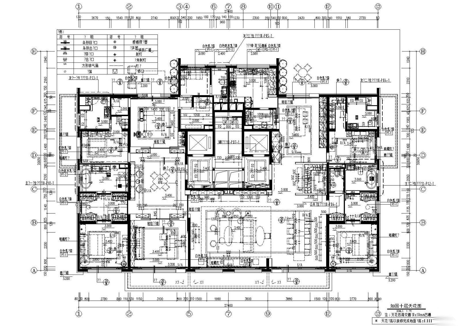 北京万科如园435㎡超大平层样板间施工图施工图下载【ID:160403155】