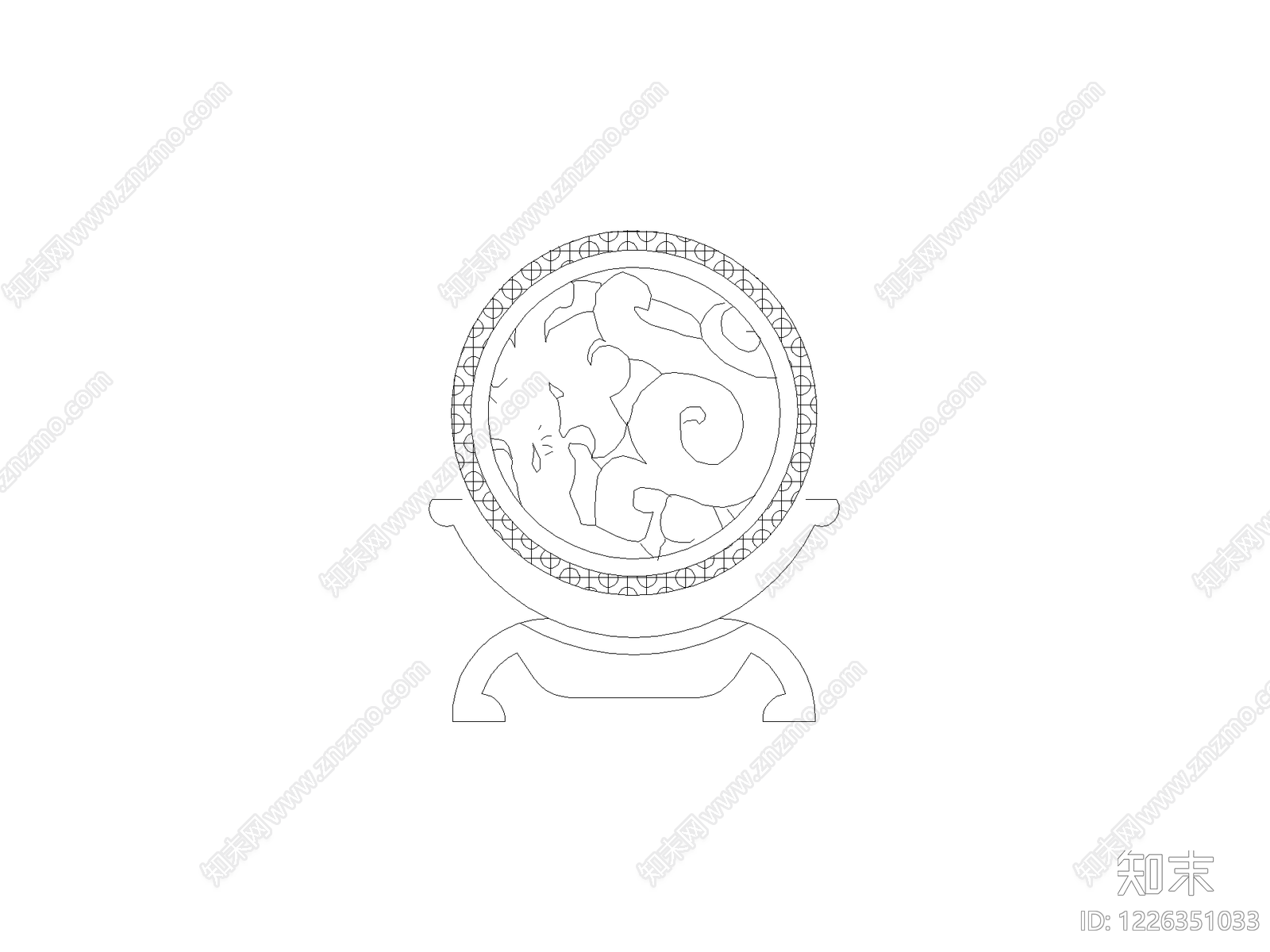 现代镜子CAD图纸