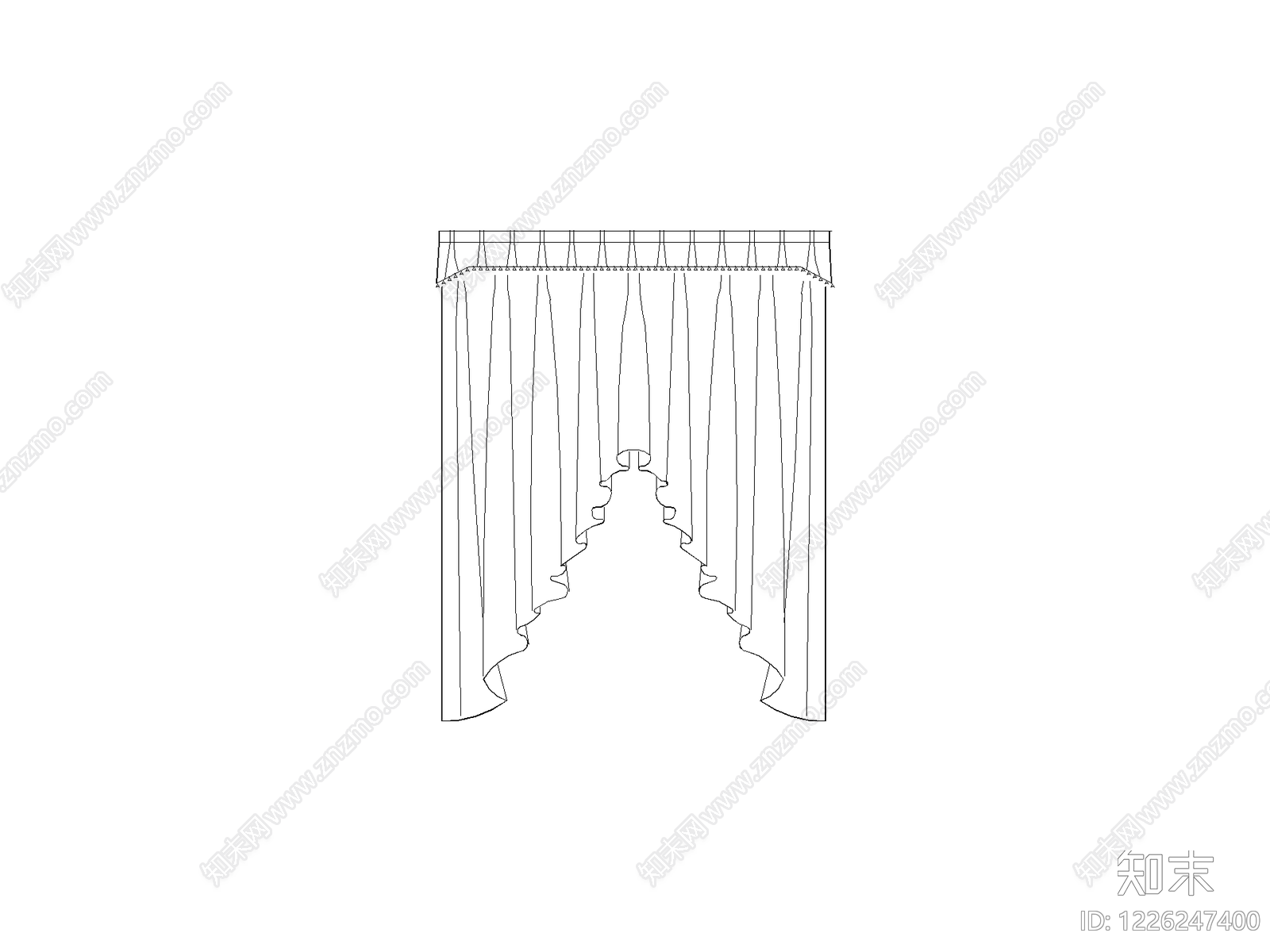 窗帘cad施工图下载【ID:1226247400】