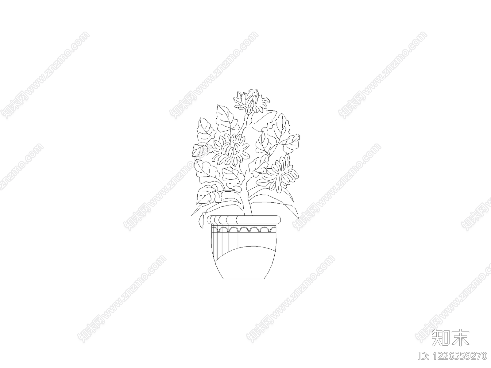种绿植盆栽图块cad施工图下载【ID:1226559270】