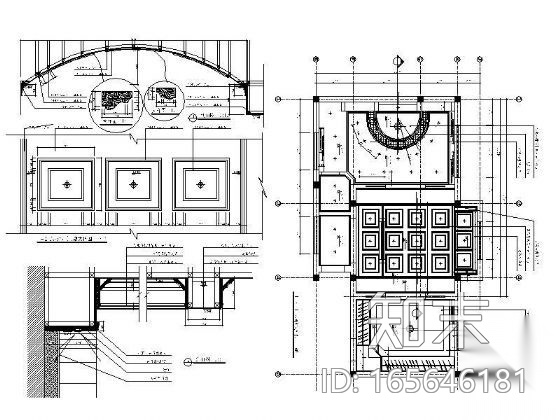 欧别主卧吊顶详图施工图下载【ID:165646181】