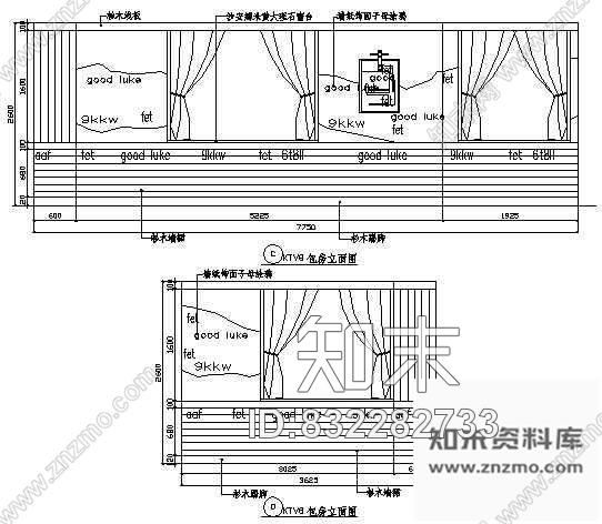 图块/节点KTV包房立面图5cad施工图下载【ID:832282733】