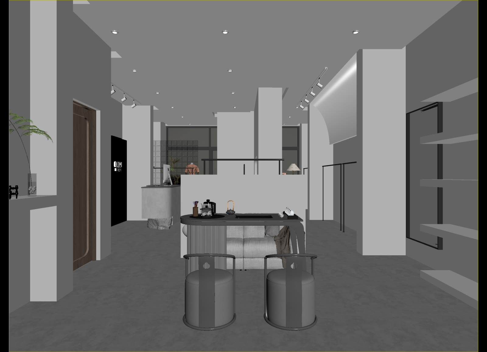 现代咖啡厅3D模型下载【ID:1214350821】