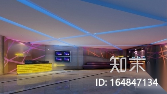 [厦门]现代高档KTV大厅室内施工图（含效果）cad施工图下载【ID:164847134】