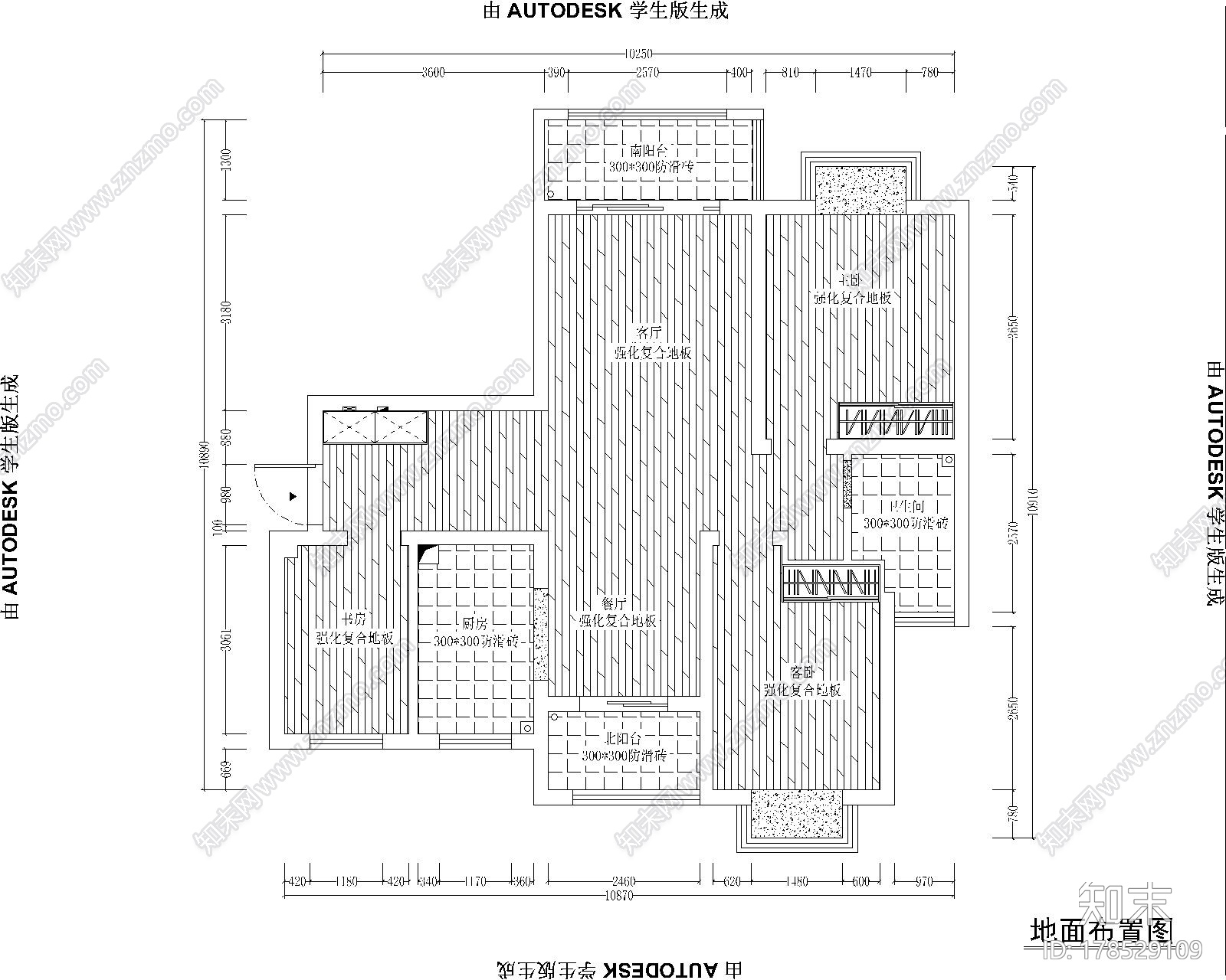 实用型简欧风格两居室室内装修施工图（含效果图）施工图下载【ID:178529109】