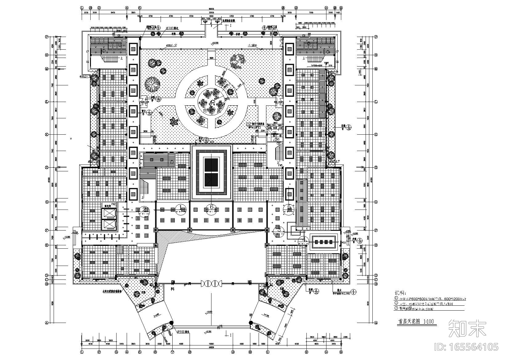 ​某人民医院室内装饰工程设计项目施工图cad施工图下载【ID:165564105】