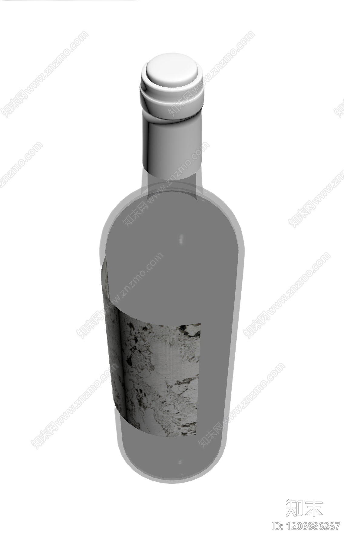 酒瓶带标签模型3D模型下载【ID:1206886287】