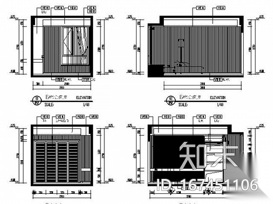 [武汉]田园风三居样板房施工图（含示意图）cad施工图下载【ID:167451106】