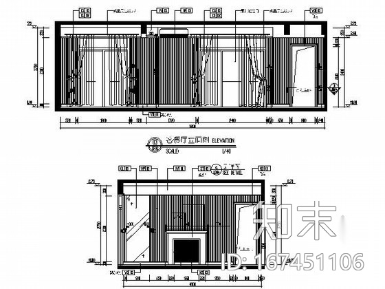 [武汉]田园风三居样板房施工图（含示意图）cad施工图下载【ID:167451106】