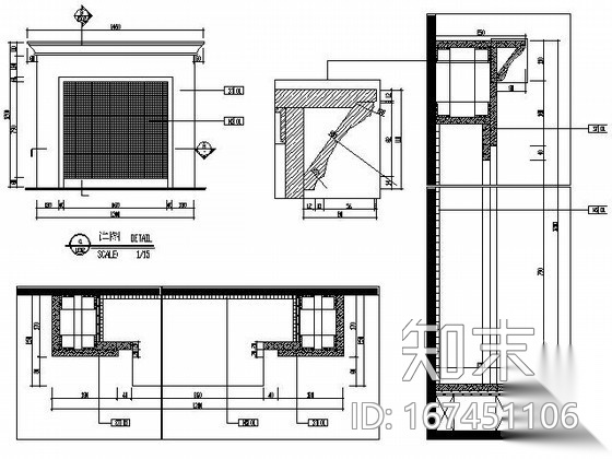 [武汉]田园风三居样板房施工图（含示意图）cad施工图下载【ID:167451106】