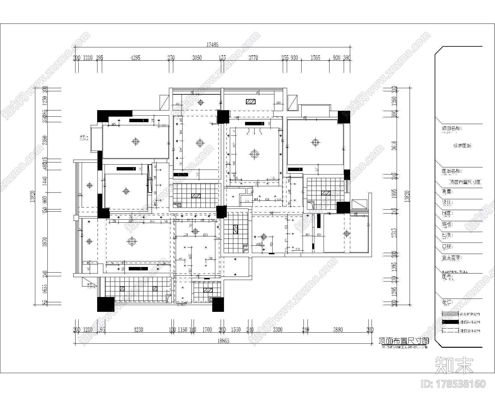 146平现代简约风格五居室样板间CAD装修施工图（含全套软装方案）施工图下载【ID:178538160】