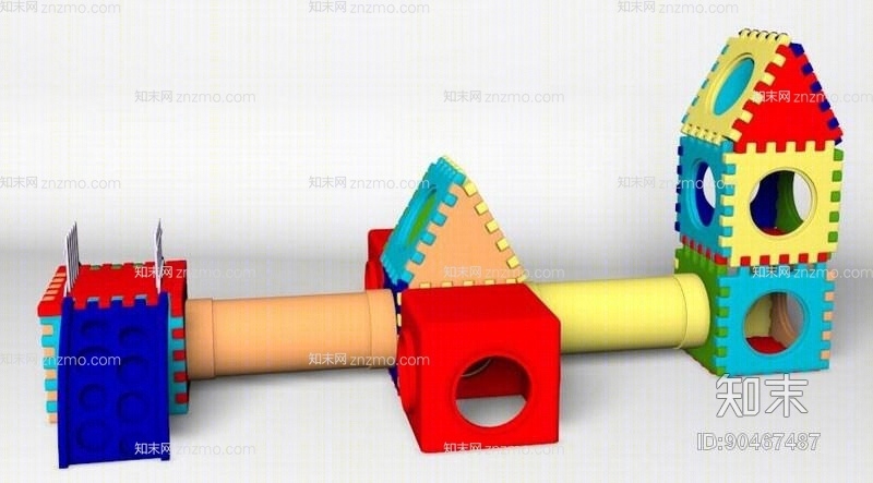 彩色塑料积木3D模型下载【ID:90467487】