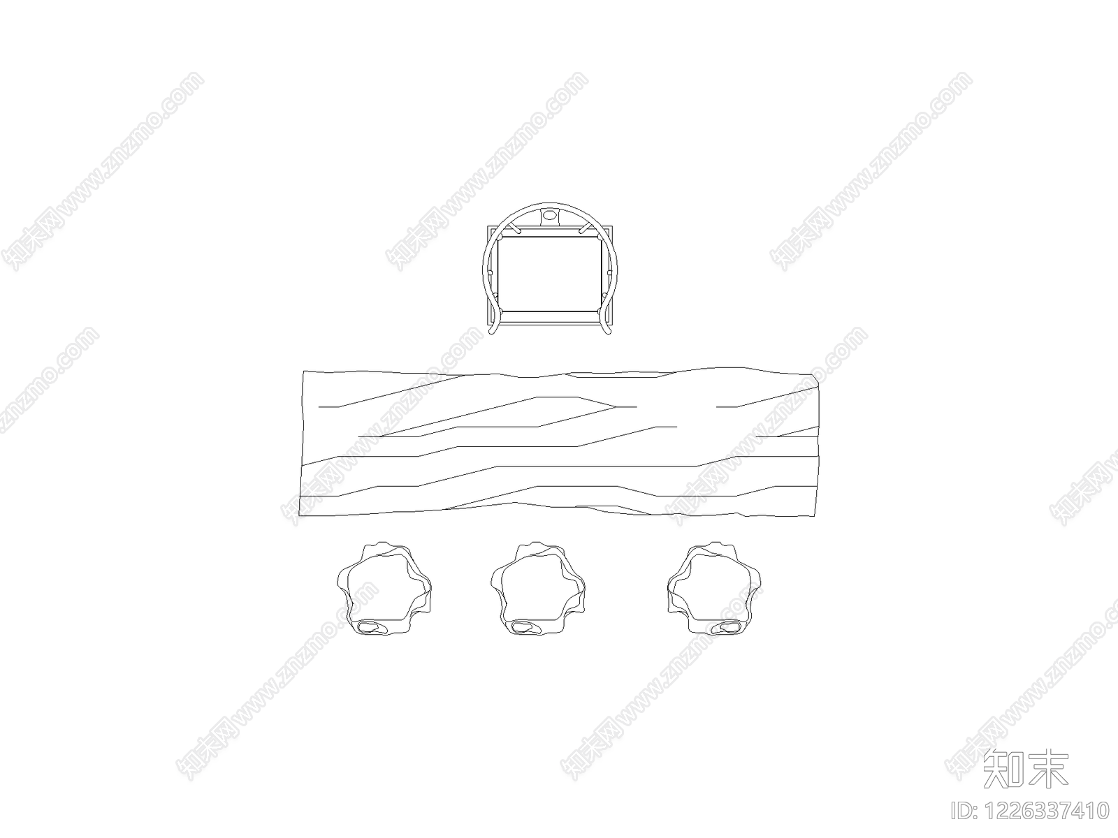 现代桌子CAD图纸