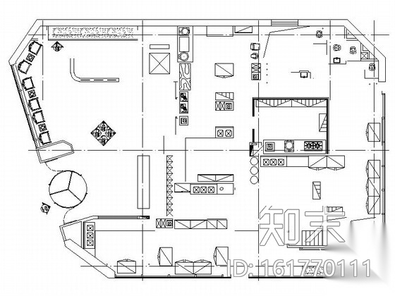 [北京]著名连锁新中式风格火锅店室内装饰施工图cad施工图下载【ID:161770111】