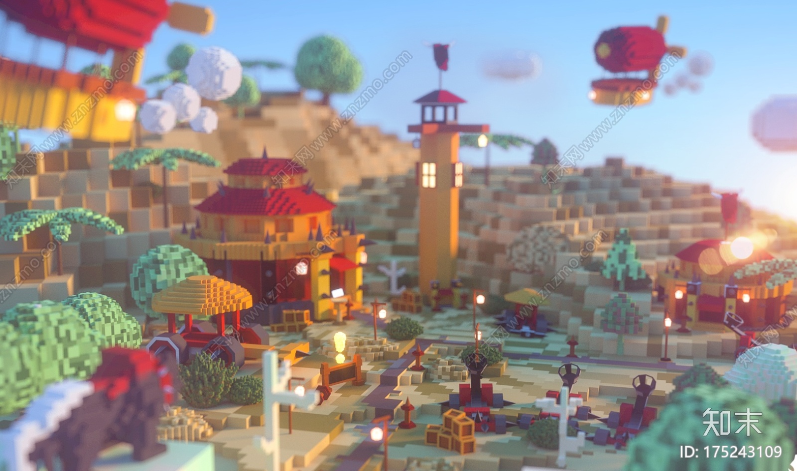 像素化卡通场景CG模型下载【ID:175243109】