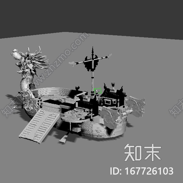 古代龙舟大船CG模型下载【ID:167726103】