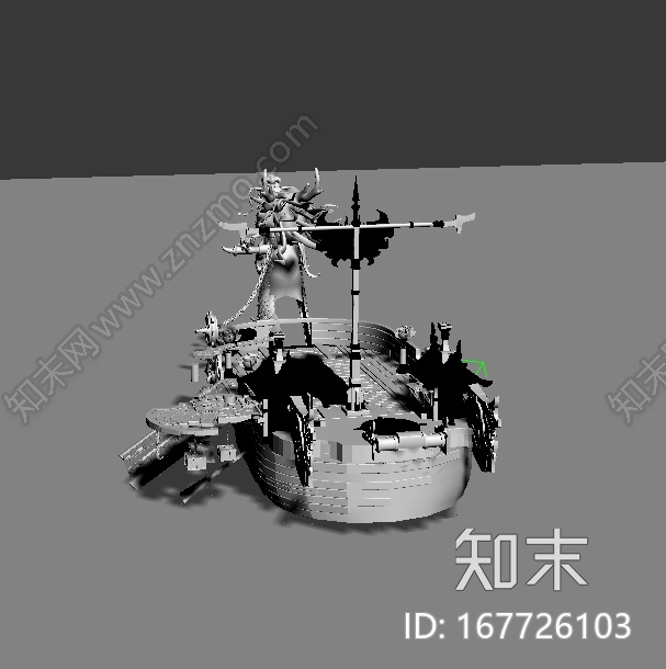 古代龙舟大船CG模型下载【ID:167726103】