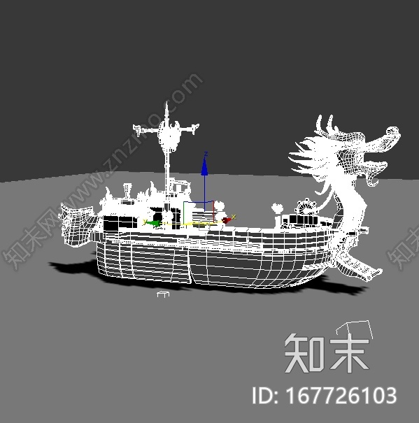 古代龙舟大船CG模型下载【ID:167726103】