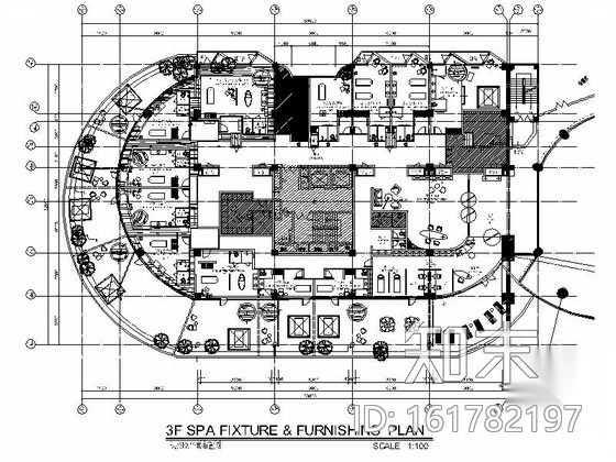 [福建]豪华游艇会所SPA装修设计施工图cad施工图下载【ID:161782197】