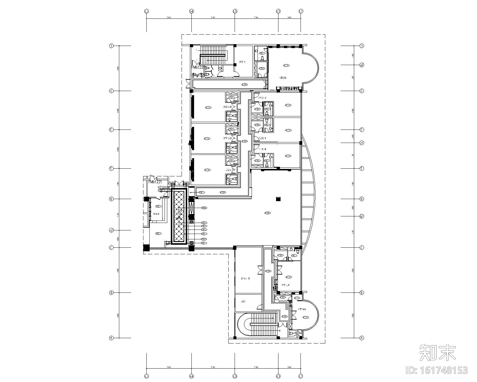 1000平米中餐厅室内装饰竣工图cad施工图下载【ID:161748153】