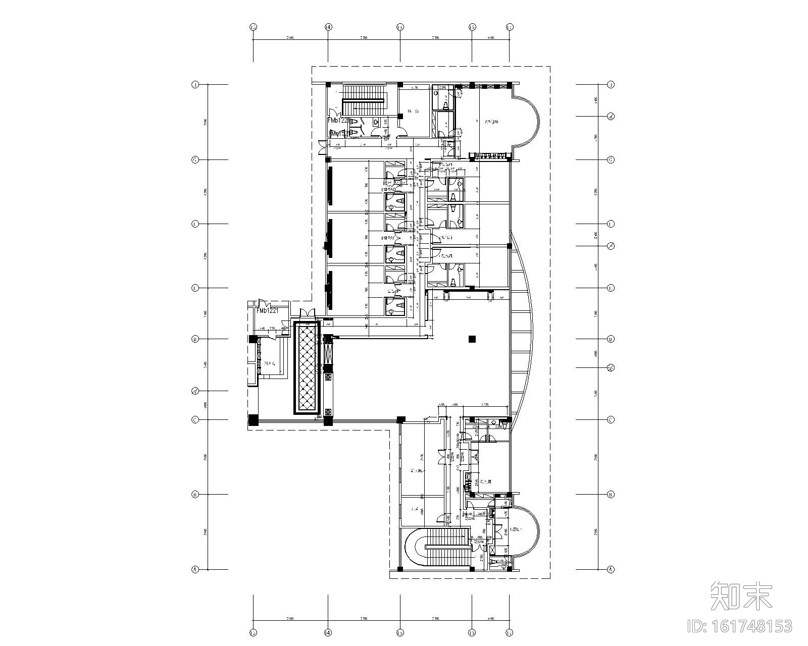 1000平米中餐厅室内装饰竣工图cad施工图下载【ID:161748153】