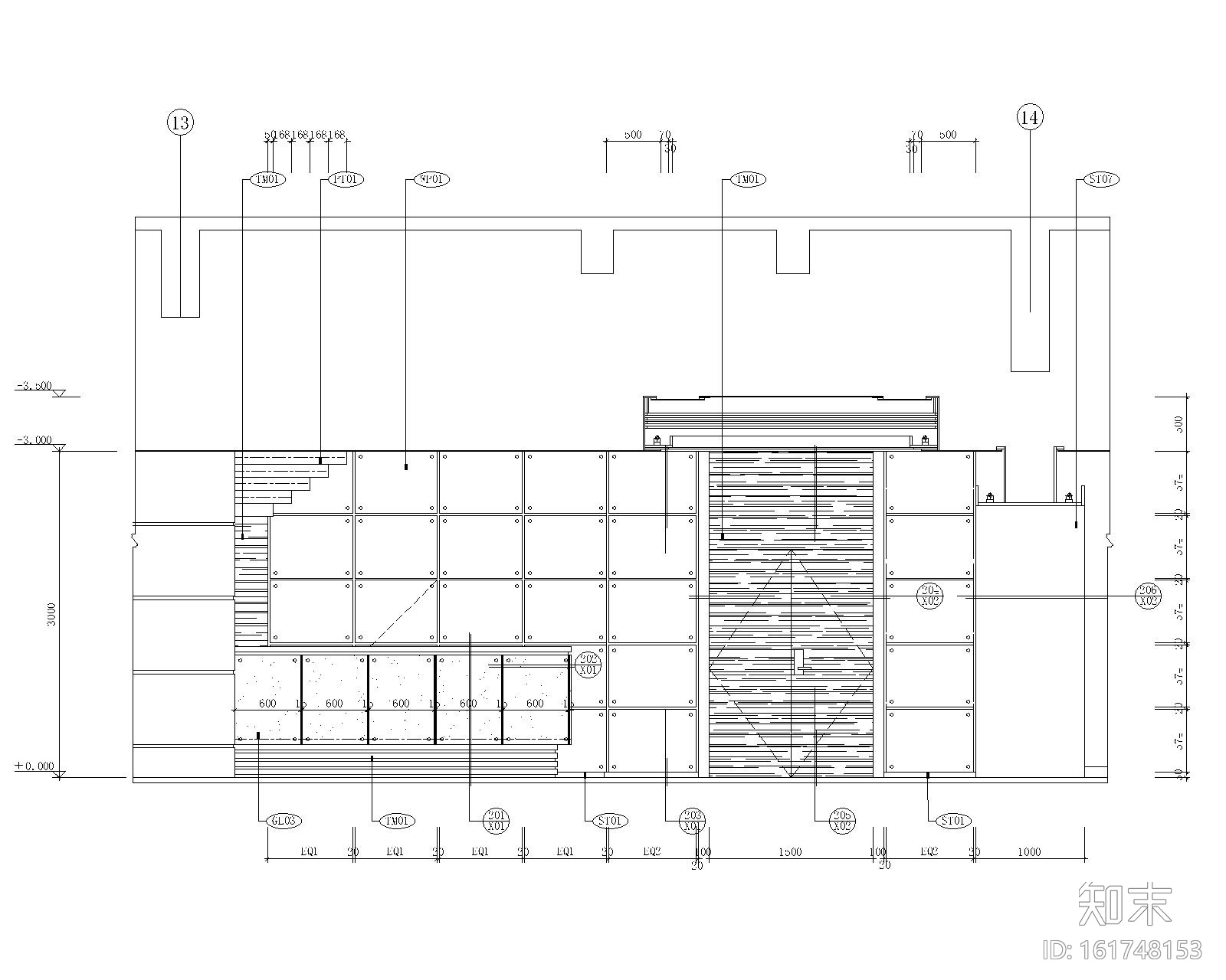 1000平米中餐厅室内装饰竣工图cad施工图下载【ID:161748153】