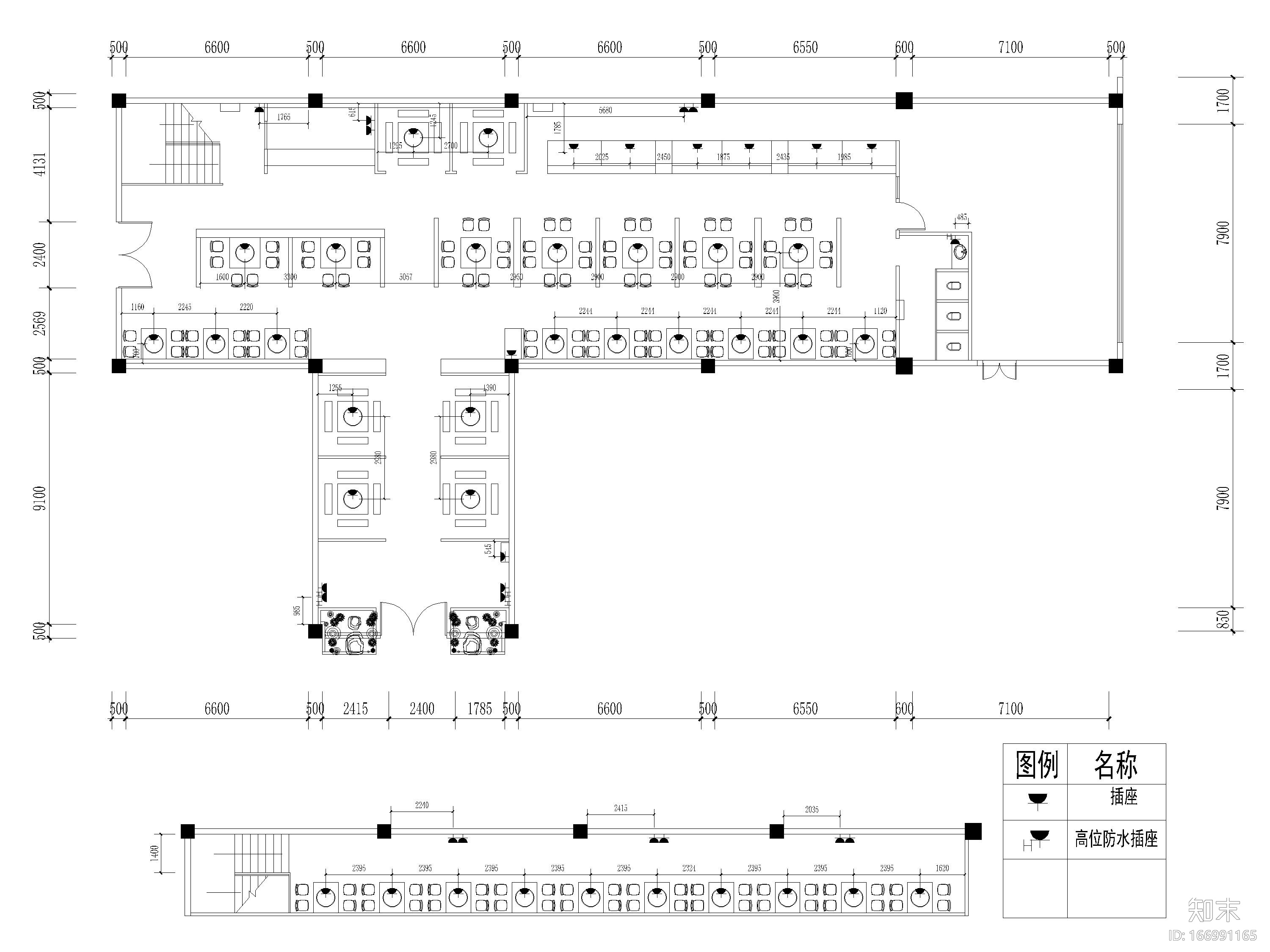 [江西]南昌484㎡工匠火锅店室内装饰施工图施工图下载【ID:166991165】