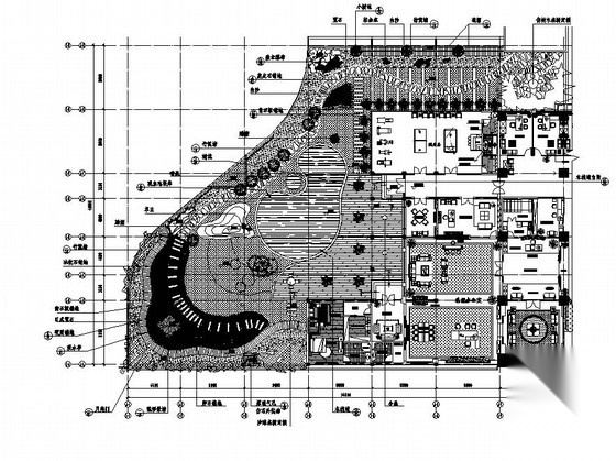 办公楼屋顶花园园林景观工程施工图cad施工图下载【ID:161016103】