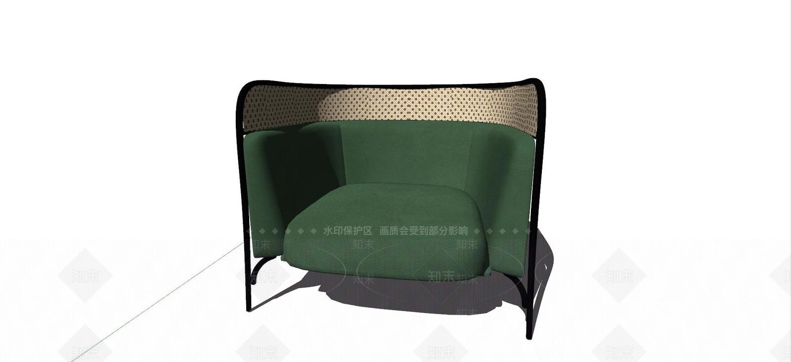 现代单人沙发SU模型下载【ID:1123113267】