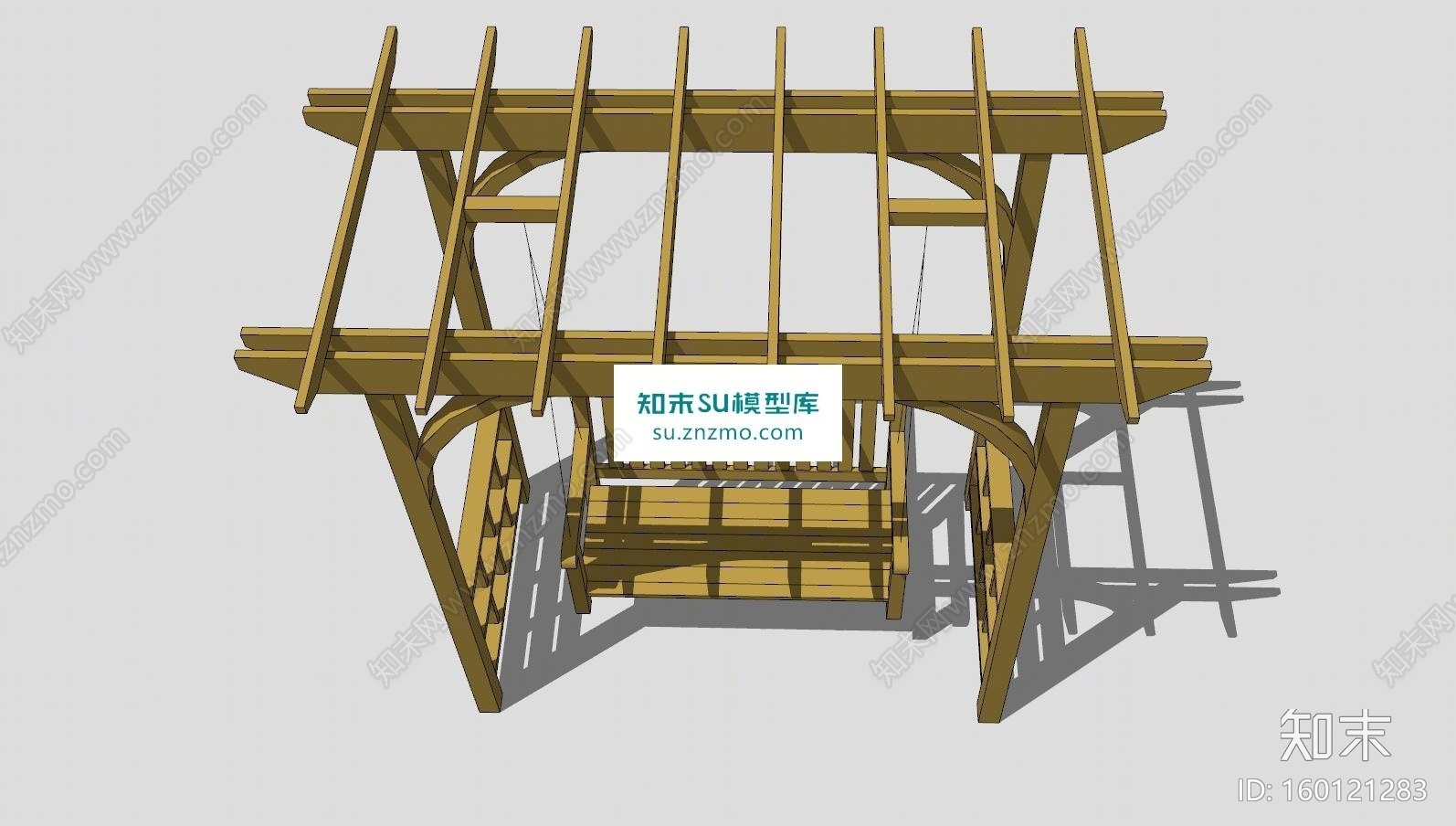 棚架休闲摇椅秋千SU模型下载【ID:160121283】