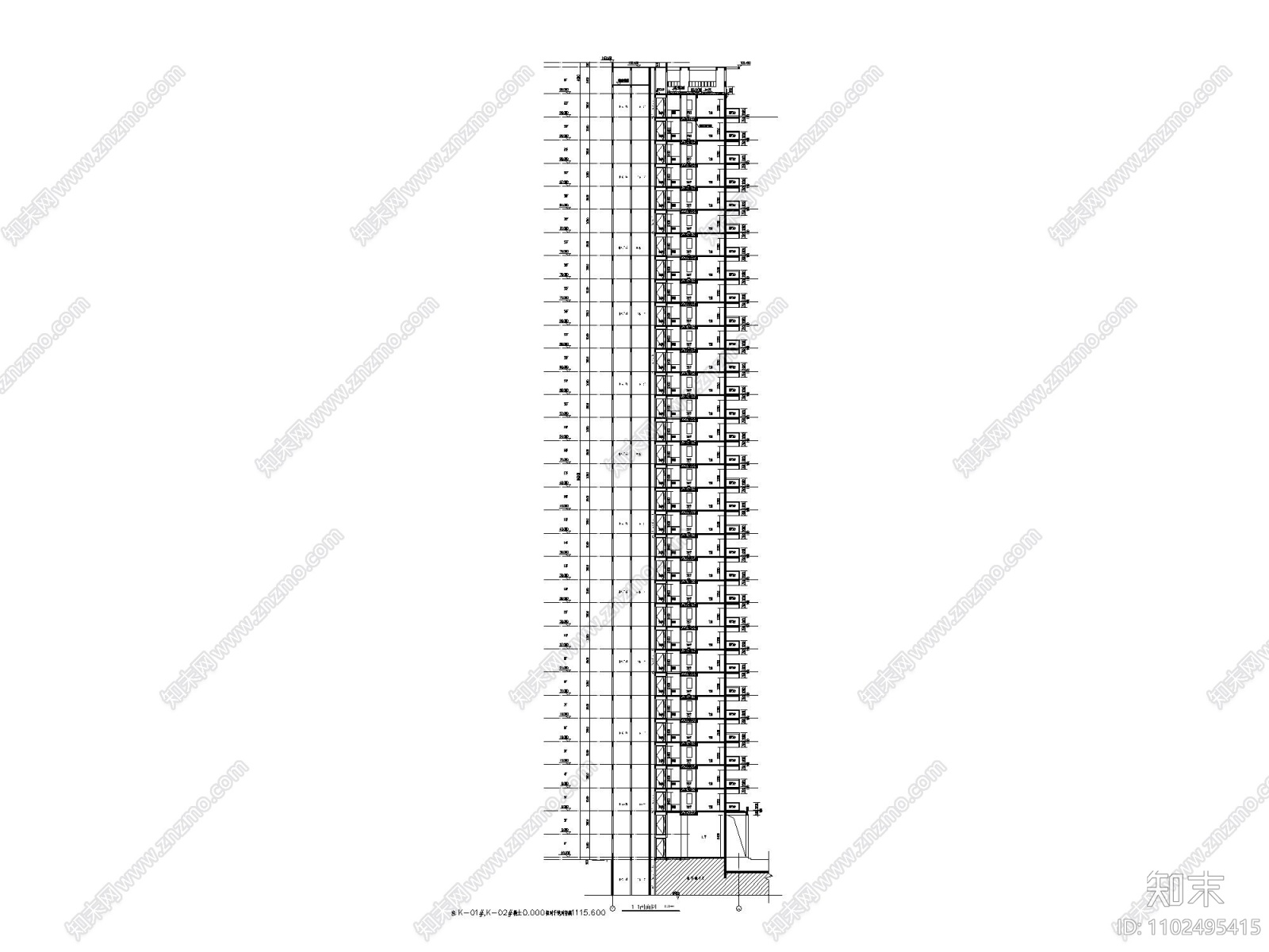 贵州现代高层住宅施工图施工图下载【ID:1102495415】