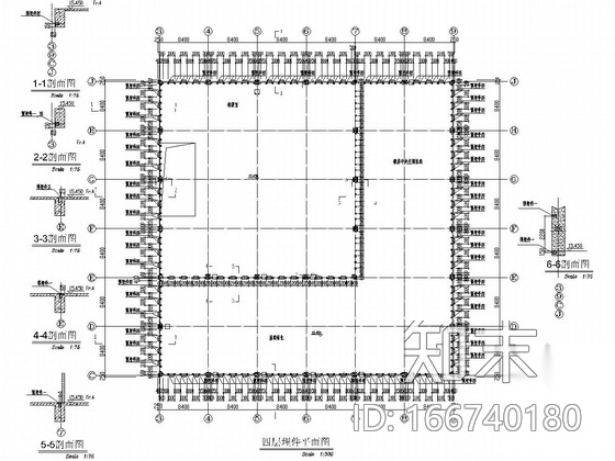 [苏州]15层框架结构金融办公楼幕墙外装竣工图cad施工图下载【ID:166740180】