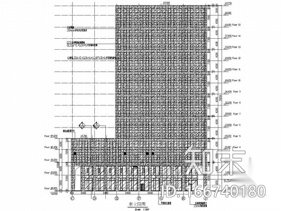 [苏州]15层框架结构金融办公楼幕墙外装竣工图cad施工图下载【ID:166740180】