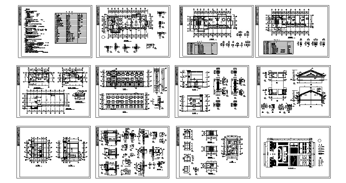 欧式独栋三层餐饮建筑设计方案施工图CADcad施工图下载【ID:165148119】