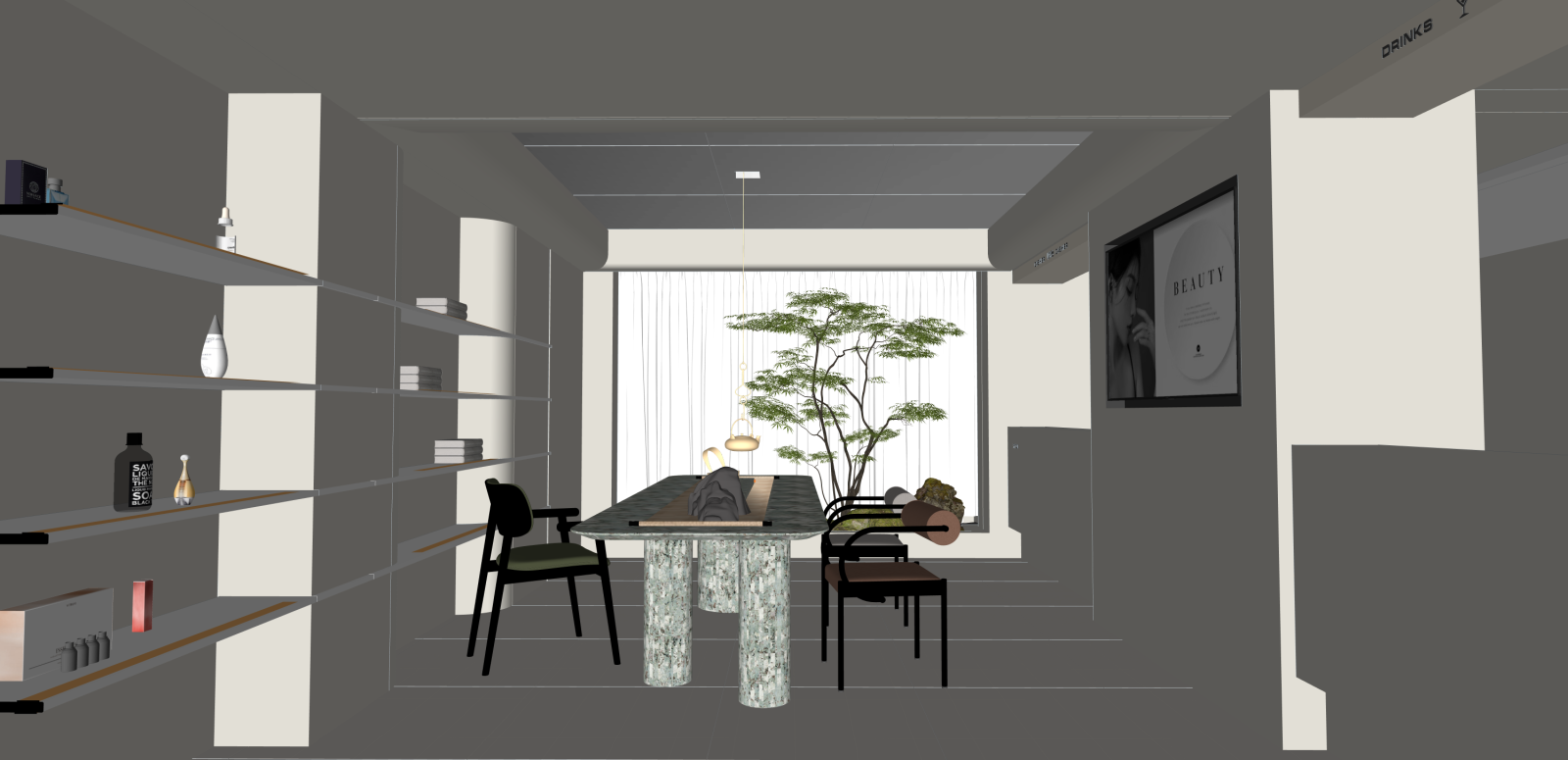 现代美妆店SU模型下载【ID:1216009037】