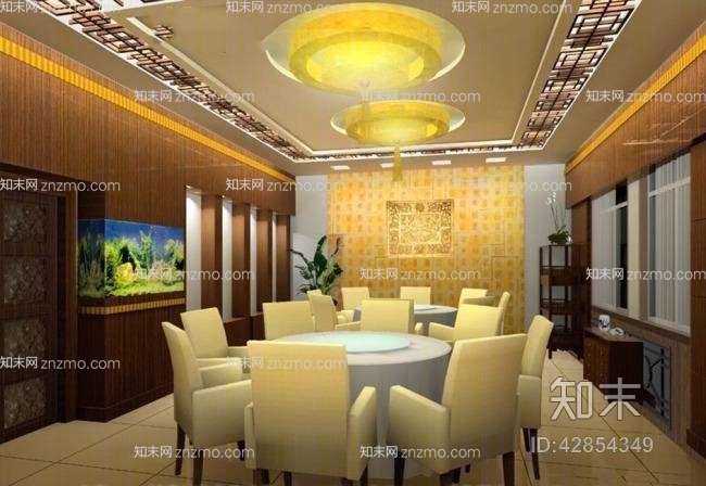 现代酒店宴会厅3D模型下载【ID:42854349】